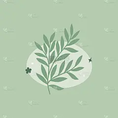 矢量花卉元素设计。可爱的插图与树叶。现代模板的社会媒体，打印，产品，徽章。