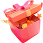 礼盒 礼物  红色礼盒  3D立体礼盒  C4D  PNG