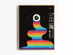 Mid Century Verses 马乐趣异想天开的复古 tecture 复古印刷设计布局平面设计插图眼睛耶稣圣经圣经诗歌骑士形状中世纪海报印刷侧面喧嚣