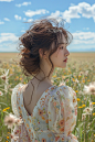 原野人像写真肖像摄影图