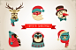 Vintage Hipster Christmas animals on Behance