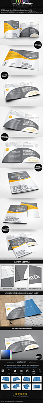 US Letter Bi-Fold Brochure Mock-Up: 