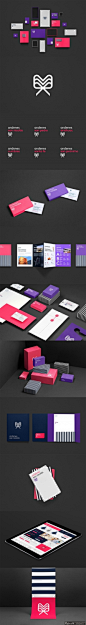 蝴蝶结LOGO 创意标志水 时尚品牌设计 时尚名片卡片 海报设计 文件纸 品牌视觉设计