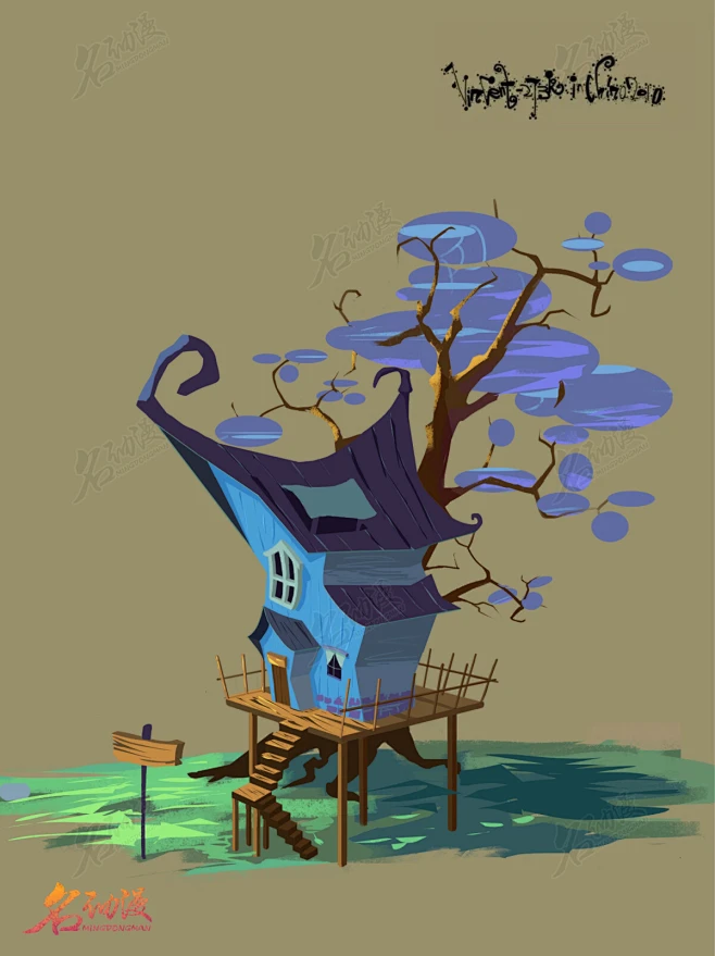 Q版欧美小动画建筑19——名动漫小动漫场景原画作品-花瓣网