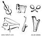 Musical instruments set for design and decorate or logo template. Jpeg version is also available
