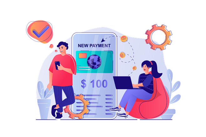 Online payment Illus...