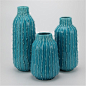地中海风格 法式美式乡村风格 做旧高温冰裂釉蓝色陶瓷花瓶简约