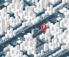 三维图形,城市,商务,技术,距离标记,蜘蛛网,建筑,方向,搜寻