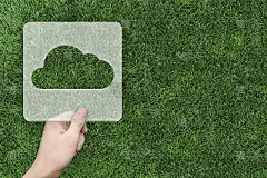 云符号信息框以绿草为背景