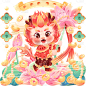 春节龙年新年新春过年除夕中国风国潮好事连连龙组合元素素材