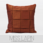 MISS LAPIN 简约现代/沙发床头靠包/橘红色金属质感手工方格方枕