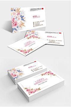 手绘鲜花创意名片-众图网