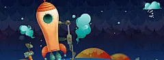 星球,飞船,宇宙,水汽,海报banner,卡通,童趣,手绘图库,png图片,,图片素材,背景素材,3828653北坤人素材@北坤人素材