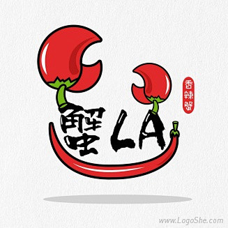 蟹LA香辣虾Logo设计http://w...
