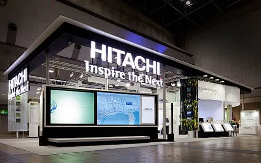 This may contain: the entrance to hitachi inspire the next showroom-花瓣网