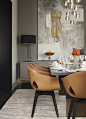 Dining Room - Love the chairs, Nota Bene table, large piece of art, chandelier of globes all set in a mode of uber modern.: 