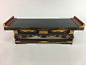 B566 Japanese Buddhist Altar Fitting Wood Lacquer Offering Table Gold Black Brown Vtg