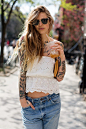 #纹身##tattoo#(via On the Street…..Springtime on East 9th St., New York « The Sartorialist): 