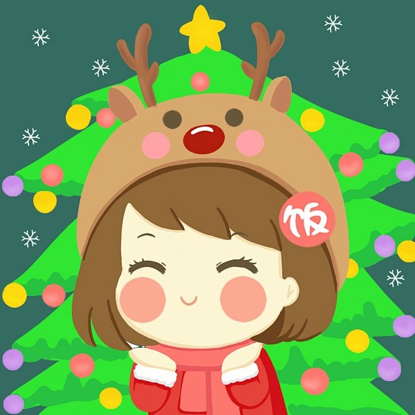 饭桶小漫画圣诞节送头像啦萌萌哒饭桶姑娘圣诞头像来啦喜欢的就拿走吧