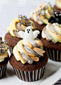 Devil’s Food Halloween Tie Dyed Cupcakes