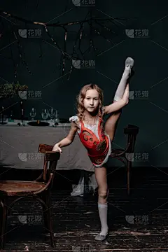 体操,紧身连衣裤,女孩,概念,运动,可爱的,窗帘,仅一个女孩,肖像,一个人