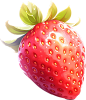 手绘写实草莓平面设计素材png