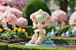 08197-555906016-blindbox, The princess's castle, garden, romance, fantasy,_{The blooming pink flowers in the garden}_1girl, solo, sitting, flowe
