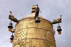 中国,黄金,风铃,大昭寺,铃,车轮,宫殿,修道院,佛,灵性