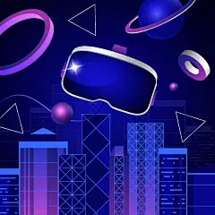 未来科技科幻赛博VR虚拟世界扁平互联网插画海报AI素材图片 (113)