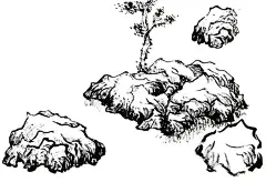 国画  - 源文件下载【酷图网】山水画,线稿山石,水墨画,国画,中国画,写意画,写意山水,国画山水,