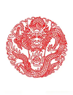 剪纸龙  - 源文件下载【酷图网】大吉大利,新年,新年快乐,龙年,剪纸,窗花,生肖,龙,底纹边框,花边花纹,中国龙,盘龙,龙腾盛世,神龙,矢量图,装饰图,剪纸作品