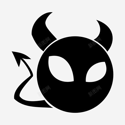 恶魔表情恶魔角图标 平面电商 创意素材