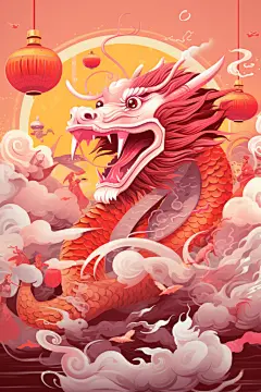 龙年元宵汤圆食物插画