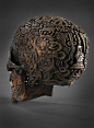 #爆艺术#Carved Tibetan skulls.（西藏雕刻头骨）
