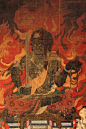 Acala [Skr.: Ācala, Achala अचल; Ja: Fudō-myōō (不動明王) literally “immovable” one.] is one of the fierce, angry-faced guardian deities of Vajrayana Buddhism and is particularly revered by Buddhists in Japan. He is classed among the vīdyārāja [Ja: myōō (“wisd