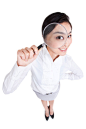 Royalty-free Image: Office lady and magnifying glass