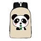 印花儿童卡通熊猫双肩包创意时尚防水书包小学生卡通减负书包