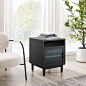 Art Leon Modern Black Nightstand