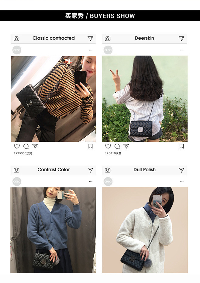 aza迷你小包包女2019新款菱格链条包...