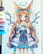 #少女动漫##遇见艺术##日本动漫#
分享：画师『yoaihime』的手绘马克笔插画绘画作品