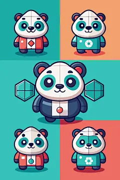 大熊猫矢量插画素材