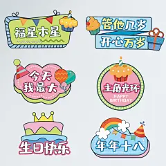 生日满月周岁宝宝宴生日会派对手举牌手持卡KT板装饰布置设计素材-淘宝网