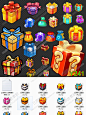 礼包礼盒 圣诞礼物盒子游戏图标icon图标png素材文件游戏图标素材-淘宝网