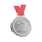 Silver medal 3D Illustration