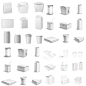 3个AI 矢量白色3D包装盒子包装设计 矢量图 设计素材 2016020313-淘宝网
