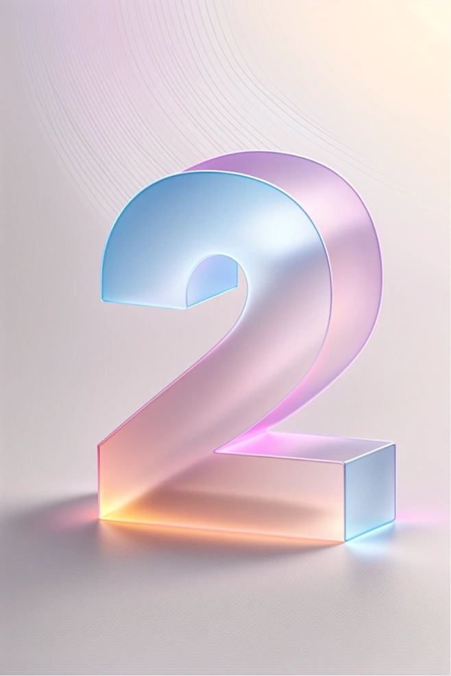 AI数字艺术磨砂玻璃材质数字2图片-众图网-花瓣网