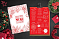 圣诞红色菜单餐厅传单海报模板素材下载Christmas Menu Restaurant Template 4UAZW7-设计口袋