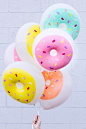 Colorful DIY Donut Balloons // too cute!