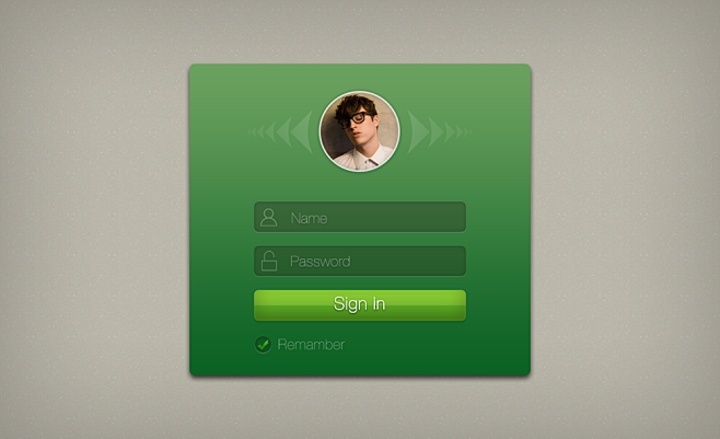 绿色登录框UI设计