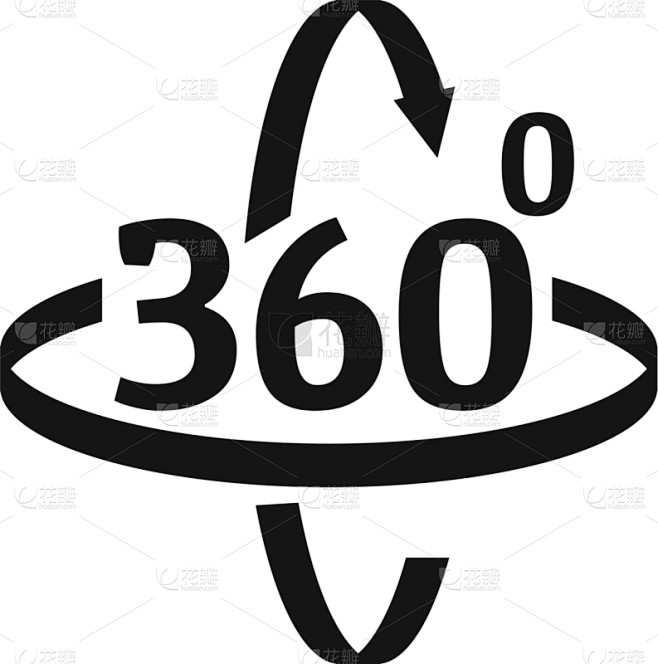 圆形,时尚,简单,图标,VR360,三维图形,360度景观,数字60,技术,转